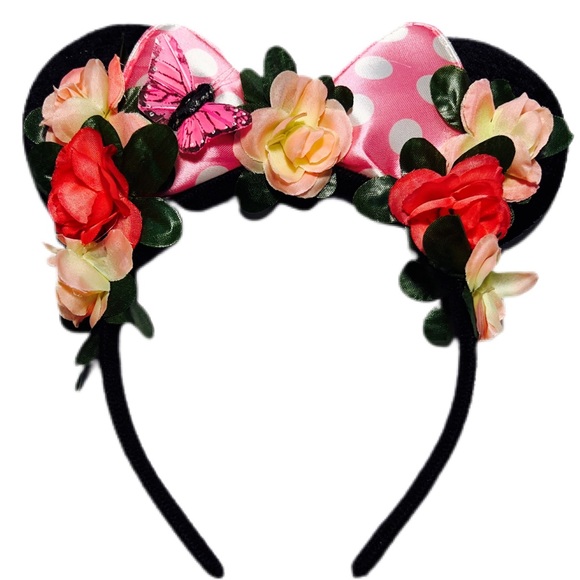 Kids Minnie Ears Flower Crown Handcrafted 3/$15.00 Three piece Bundle - Picture 3 of 3